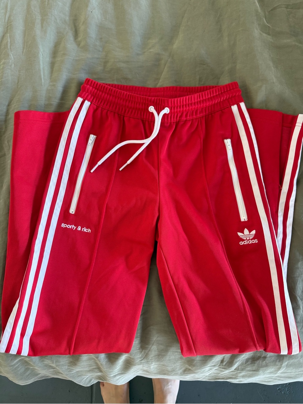 Adidas Collab Sporty & Rich Scarlet Jogger Sweatpants XXS Red Firebird